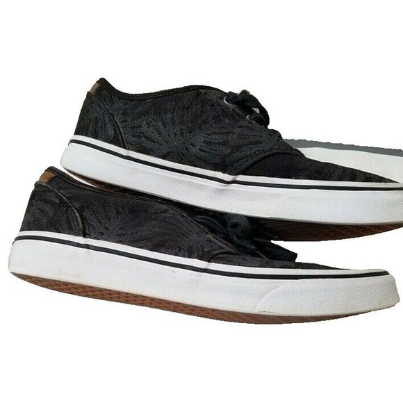 Vans Kids Atwood Deluxe Palm Leaf Vans Youth US 6.5 Black Off The Wall Peace Frond Kids
